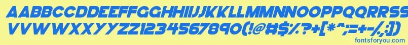 GoGo Hack Italic Font – Blue Fonts on Yellow Background