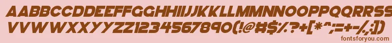 Fonte GoGo Hack Italic – fontes marrons em um fundo rosa