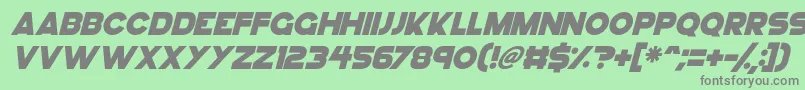 Fonte GoGo Hack Italic – fontes cinzas em um fundo verde