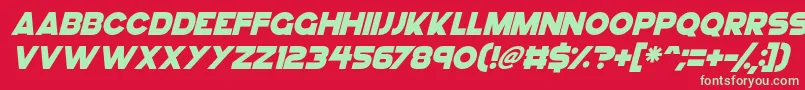 GoGo Hack Italic Font – Green Fonts on Red Background