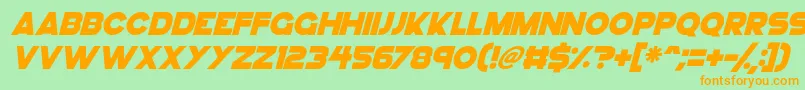 GoGo Hack Italic Font – Orange Fonts on Green Background