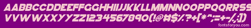 GoGo Hack Italic-fontti – vaaleanpunaiset fontit violetilla taustalla