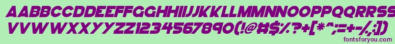 GoGo Hack Italic Font – Purple Fonts on Green Background