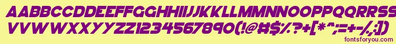 GoGo Hack Italic Font – Purple Fonts on Yellow Background