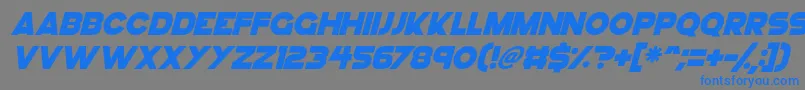 GoGo Hack Italic Font – Blue Fonts on Gray Background