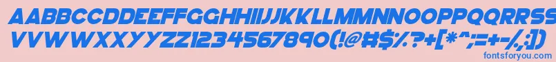 GoGo Hack Italic Font – Blue Fonts on Pink Background