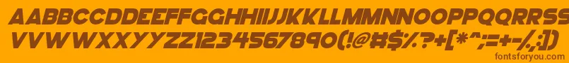 Fonte GoGo Hack Italic – fontes marrons em um fundo laranja