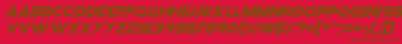 Czcionka GoGo Hack Italic – brązowe czcionki na czerwonym tle