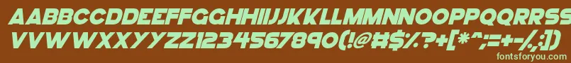 GoGo Hack Italic Font – Green Fonts on Brown Background