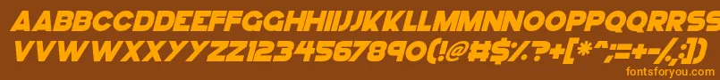 GoGo Hack Italic Font – Orange Fonts on Brown Background