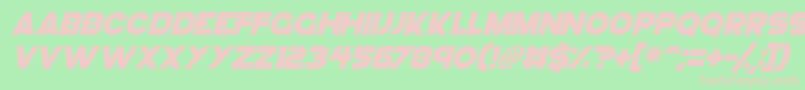 Fonte GoGo Hack Italic – fontes rosa em um fundo verde