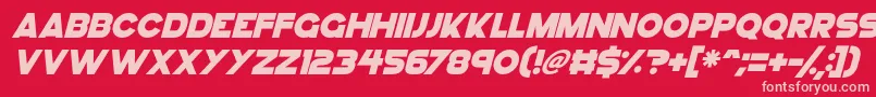 Шрифт GoGo Hack Italic – розовые шрифты на красном фоне