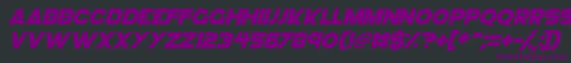 Fonte GoGo Hack Italic – fontes roxas em um fundo preto