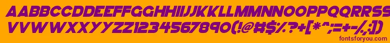 GoGo Hack Italic Font – Purple Fonts on Orange Background