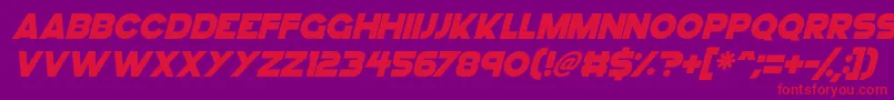 GoGo Hack Italic Font – Red Fonts on Purple Background