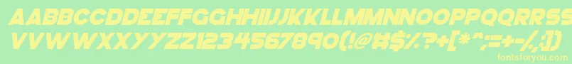 GoGo Hack Italic Font – Yellow Fonts on Green Background