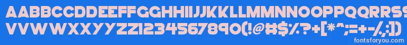 GoGo Hack Font – Pink Fonts on Blue Background