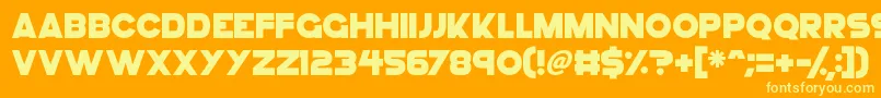 fuente GoGo Hack – Fuentes Amarillas Sobre Fondo Naranja