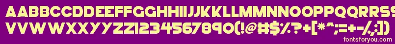 GoGo Hack-Schriftart – Gelbe Schriften auf violettem Hintergrund