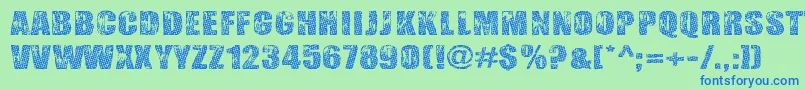 Gogol, Simone  Monroe Font – Blue Fonts on Green Background