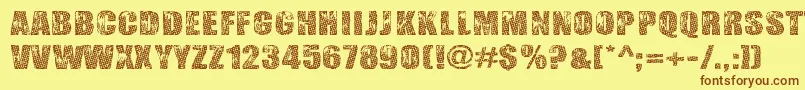 Gogol, Simone  Monroe Font – Brown Fonts on Yellow Background