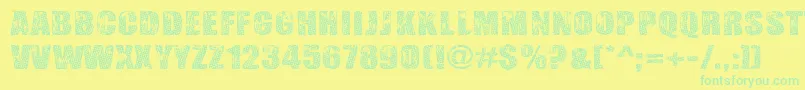 Gogol, Simone  Monroe Font – Green Fonts on Yellow Background
