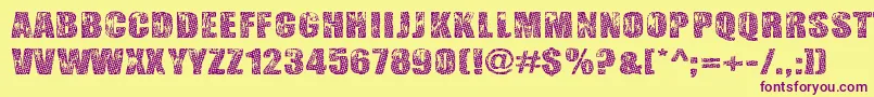 Gogol, Simone  Monroe Font – Purple Fonts on Yellow Background