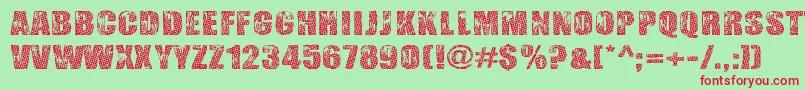 Gogol, Simone  Monroe Font – Red Fonts on Green Background