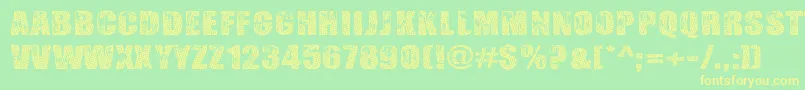フォントGogol, Simone  Monroe – 黄色の文字が緑の背景にあります