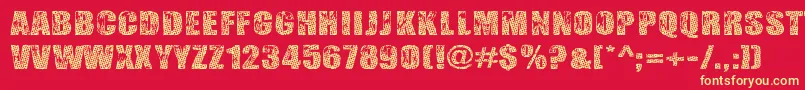 Gogol, Simone  Monroe Font – Yellow Fonts on Red Background