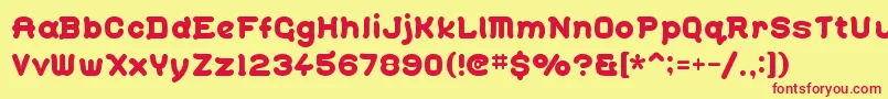 GOHAN    Font – Red Fonts on Yellow Background