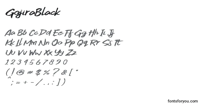 Schriftart GojiraBlack – Alphabet, Zahlen, spezielle Symbole