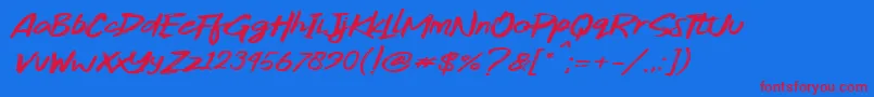 GojiraBlackフォントについての詳細 フォントGojiraBlack – 赤い文字の青い背景