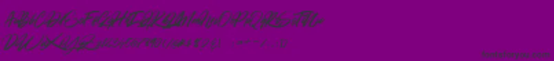 フォントGOLD BRUSH – 紫の背景に黒い文字