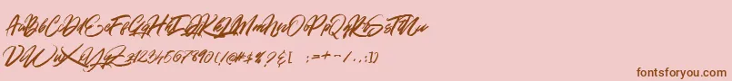GOLD BRUSH Font – Brown Fonts on Pink Background