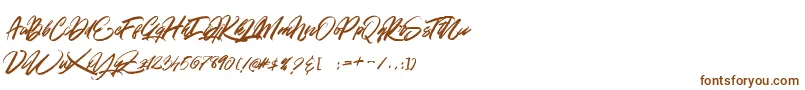 GOLD BRUSH-Schriftart – Braune Schriften auf weißem Hintergrund