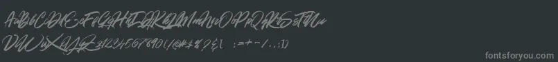 GOLD BRUSH Font – Gray Fonts on Black Background