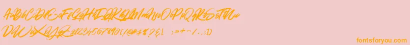 fuente GOLD BRUSH – Fuentes Naranjas Sobre Fondo Rosa