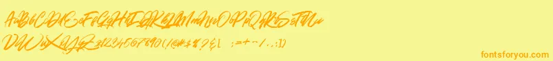 GOLD BRUSH Font – Orange Fonts on Yellow Background