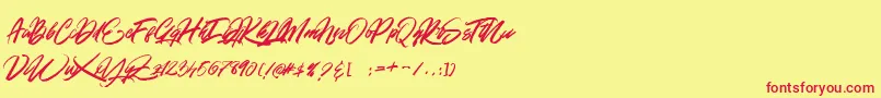 Шрифт GOLD BRUSH – красные шрифты на жёлтом фоне