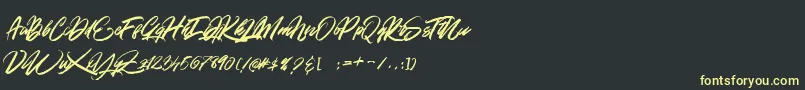 GOLD BRUSH Font – Yellow Fonts on Black Background