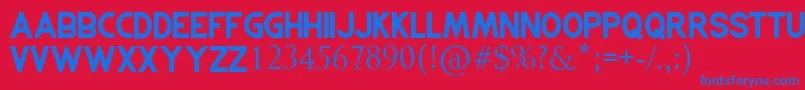 GOLDBERG Font – Blue Fonts on Red Background