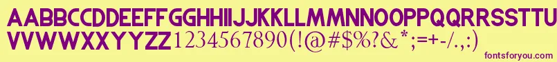 GOLDBERG Font – Purple Fonts on Yellow Background