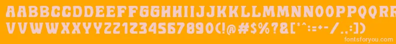 Golddrew DEMO-fontti – vaaleanpunaiset fontit oranssilla taustalla
