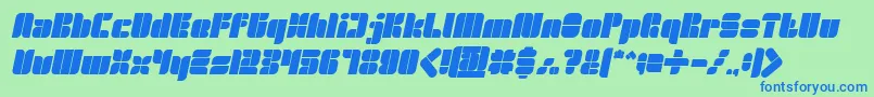 フォントGOLDEN BAR Bold Italic – 青い文字は緑の背景です。