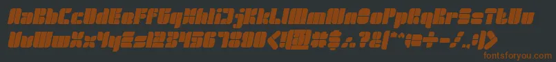フォントGOLDEN BAR Bold Italic – 黒い背景に茶色のフォント