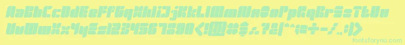 Fonte GOLDEN BAR Bold Italic – fontes verdes em um fundo amarelo