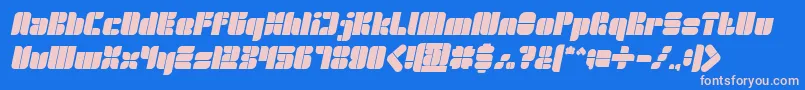 フォントGOLDEN BAR Bold Italic – ピンクの文字、青い背景