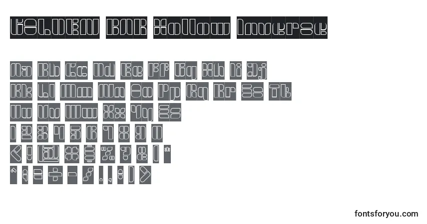 Шрифт GOLDEN BAR Hollow Inverse – алфавит, цифры, специальные символы