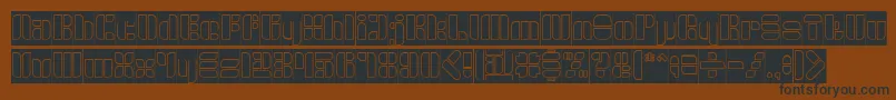 Czcionka GOLDEN BAR Hollow Inverse – czarne czcionki na brązowym tle